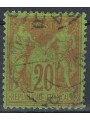 FRANCE 1884-90 Sage Type, 20c brick red on green us