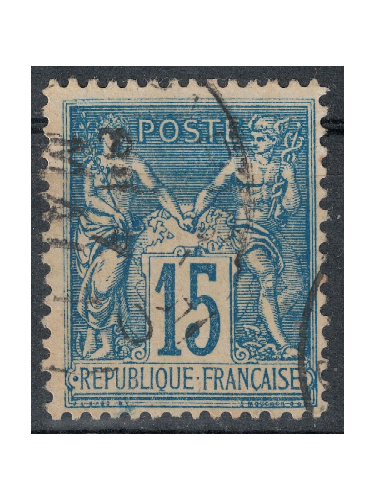 FRANCIA 1892 Tipo Sage, 15c azzurro us