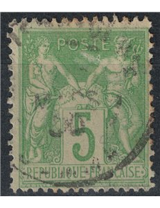 FRANCIA 1898-900 Tipo Sage, 5c verde giallo us