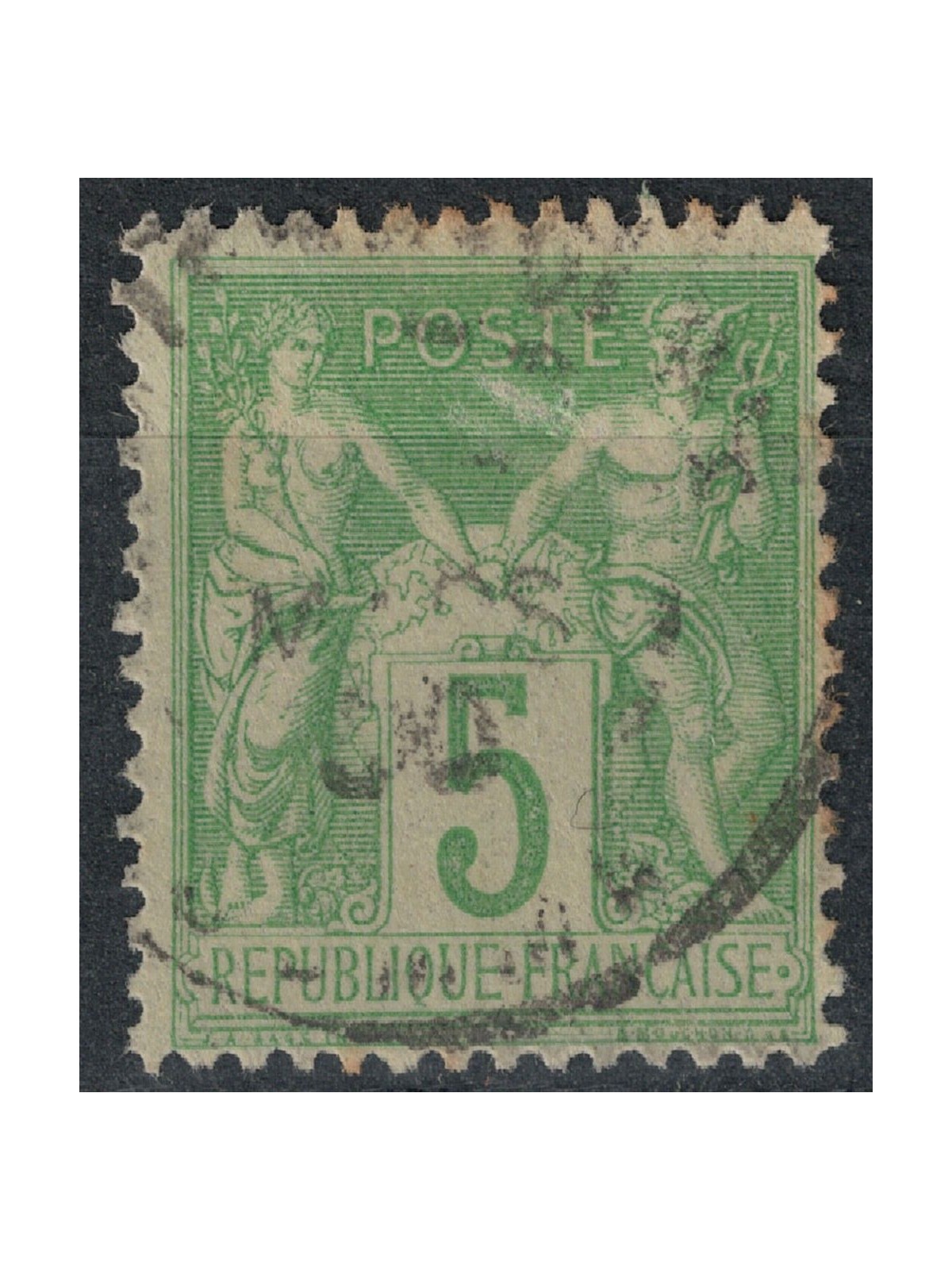 FRANCIA 1898-900 Tipo Sage, 5c verde giallo us