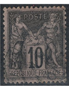 FRANCIA 1898-900 Tipo Sage, 10c nero su lilla us