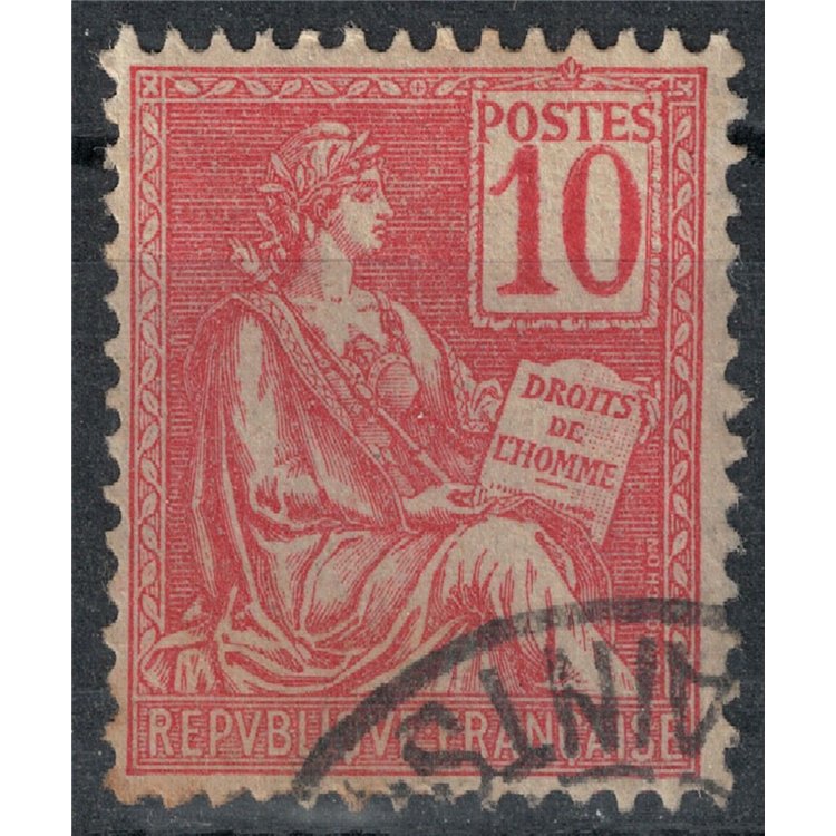 FRANCIA 1900-01 Allegoria, tipo Mouchon 10c rosa us
