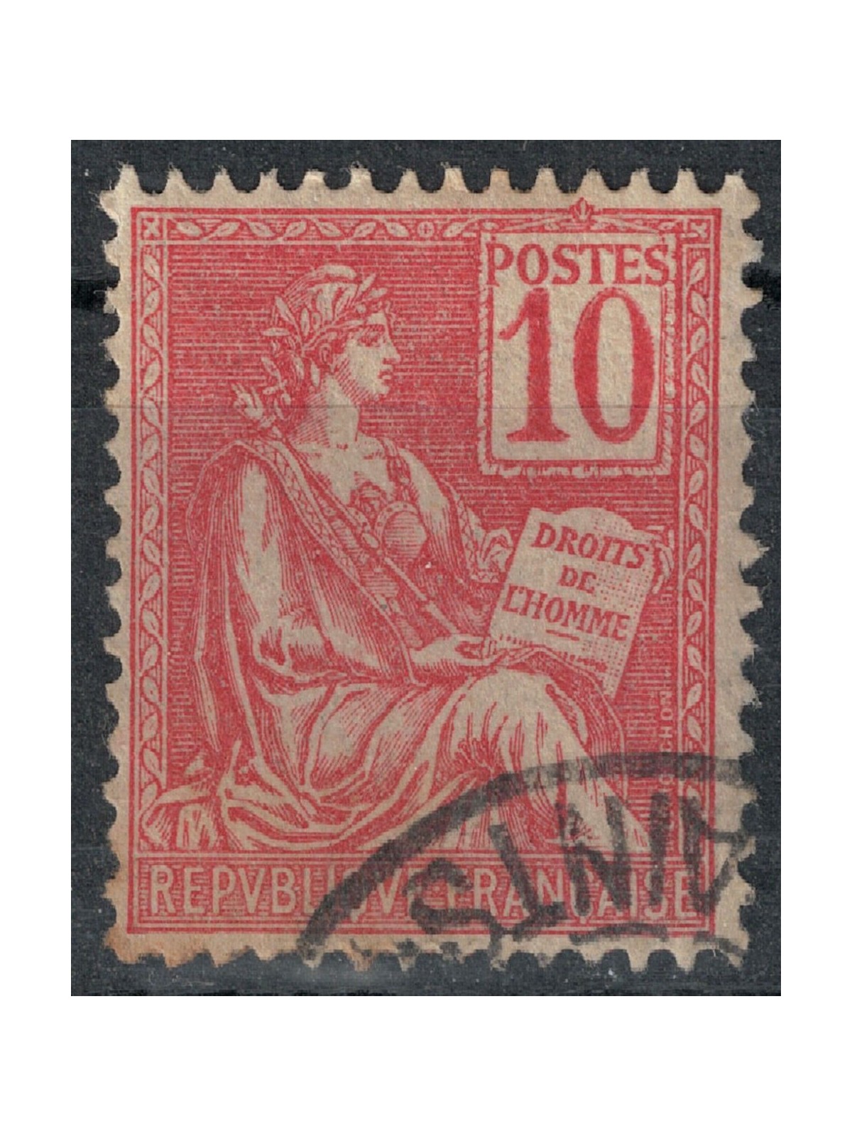 FRANCE 1900-01 Allegory, Mouchon type 10c pink us