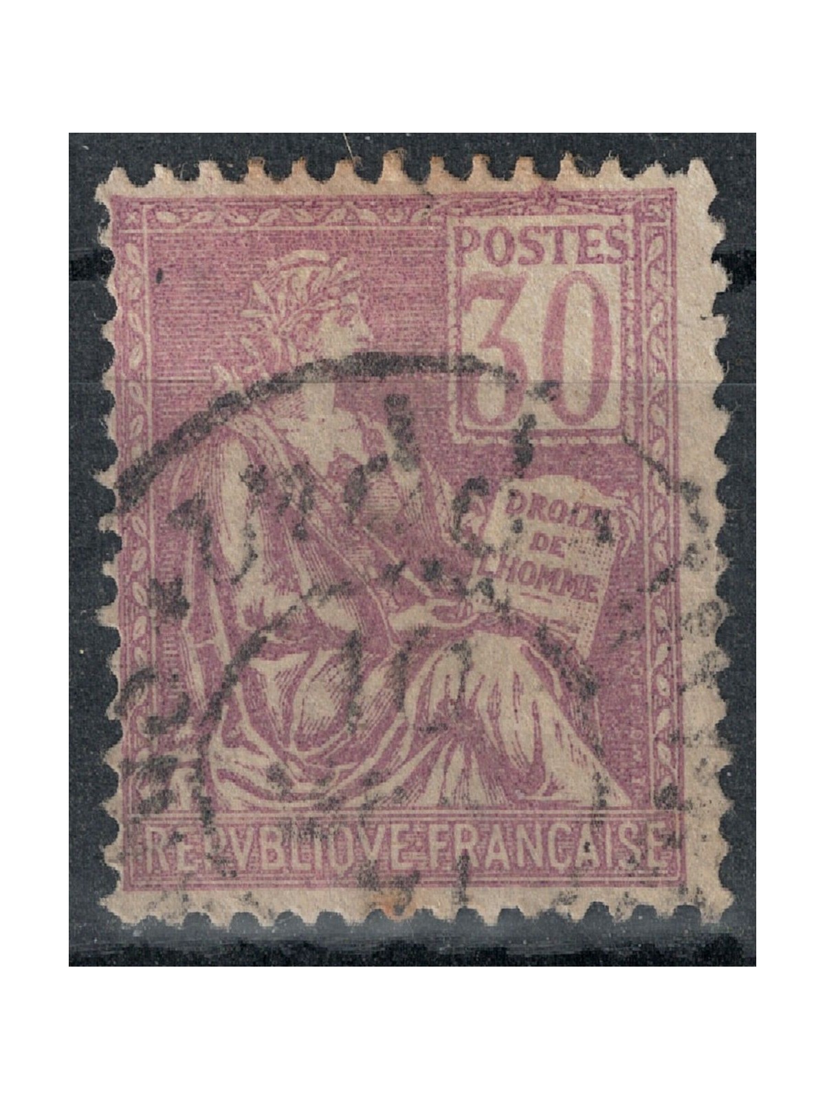 FRANCE 1900-01 Allegory, Mouchon type 30c violet us