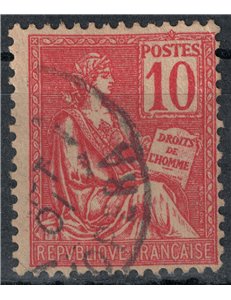 FRANCIA 1900-01 Allegoria, tipo Mouchon II tipo 10c rosso us