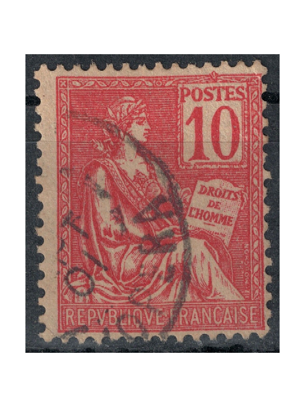 FRANCE 1900-01 Allegory, Mouchon II type 10c red us