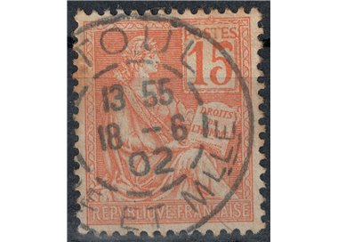 FRANCIA 1900-01 Allegoria, tipo Mouchon II tipo 15c arancio us