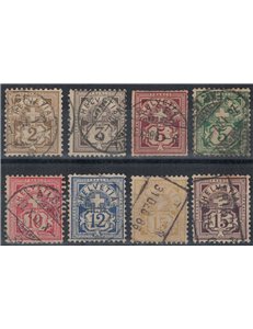SVIZZERA 1882-99 Cifra sormontata da una croce 8v us