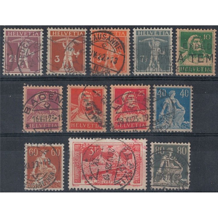 SVIZZERA 1916-22 Soggetti vari 12v us
