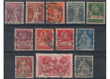 SVIZZERA 1916-22 Soggetti vari 12v us