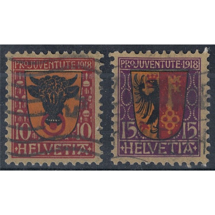 SVIZZERA 1918 Pro Juventute 2v us