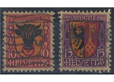 SWITZERLAND 1918 Pro Juventute 2v used