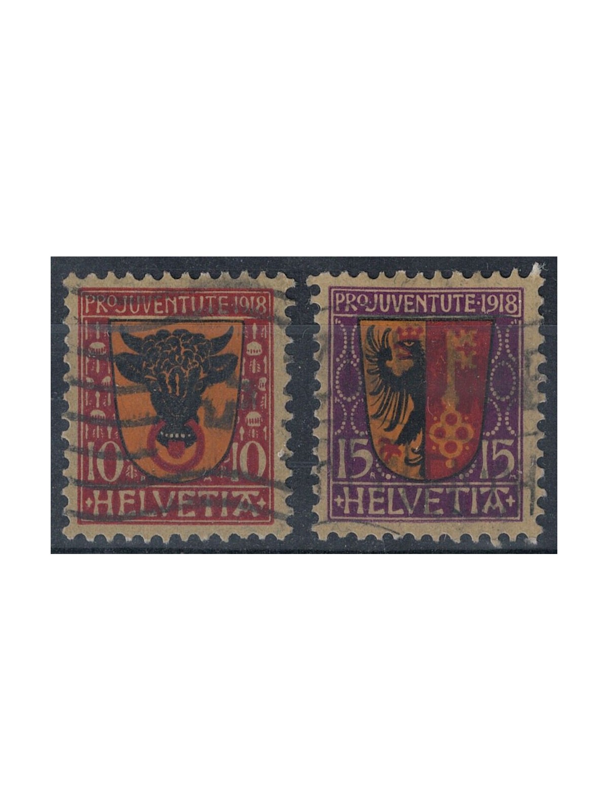 SWITZERLAND 1918 Pro Juventute 2v used