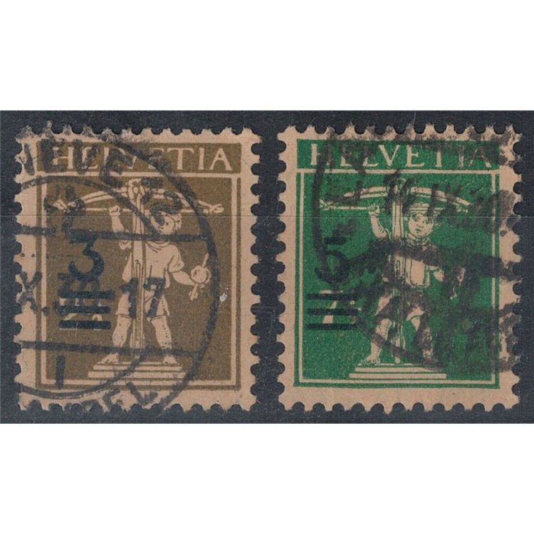 SVIZZERA 1930 Serie ordinaria soprastampata 2v us