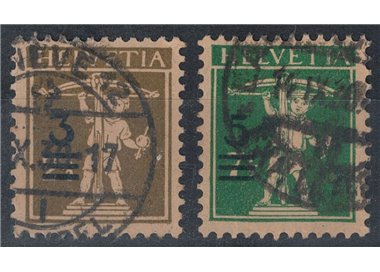 SWITZERLAND 1930 Ordinary series overprinted 2v used