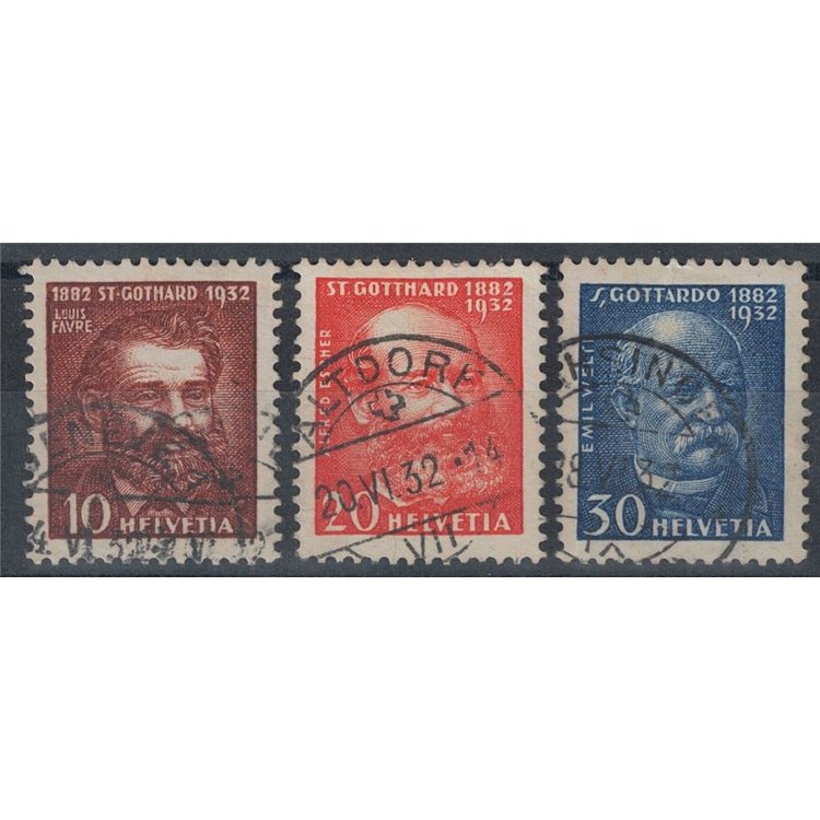 SWITZERLAND 1932 Gotthard Tunnel 3v used