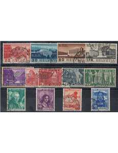 SWITZERLAND 1938 Complete year 13v used