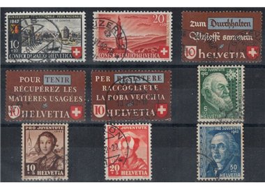 SWITZERLAND 1942 Complete year 9v used