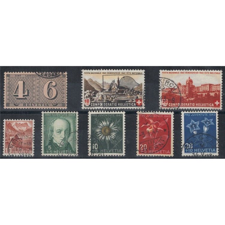 SWITZERLAND 1943 Complete year 8v used