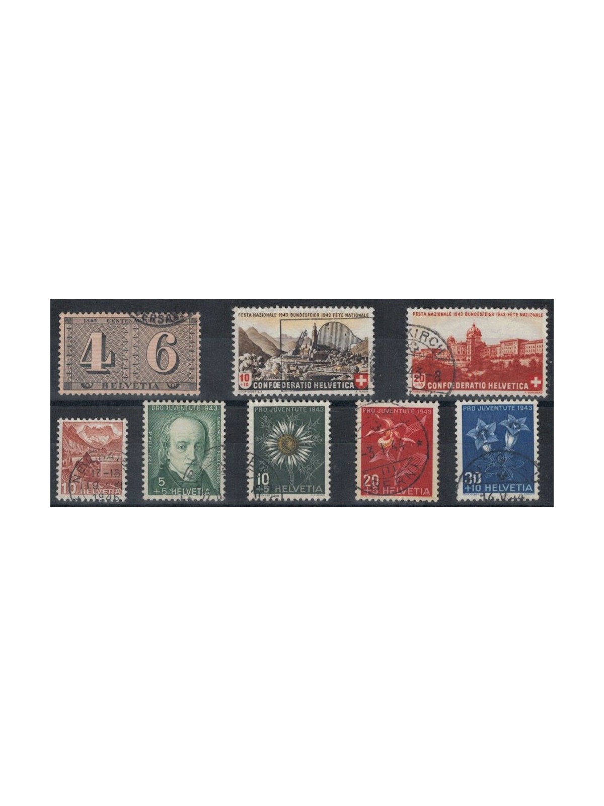 SWITZERLAND 1943 Complete year 8v used