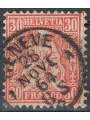 SVIZZERA 1862 Helvetia seduta 30 centesimi vermiglio us