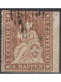 SVIZZERA 1854-62 Helvetia seduta 5r bruno us