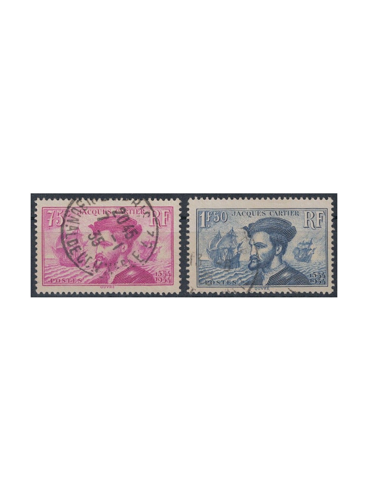 FRANCIA 1934 Jacques Cartier 2v us