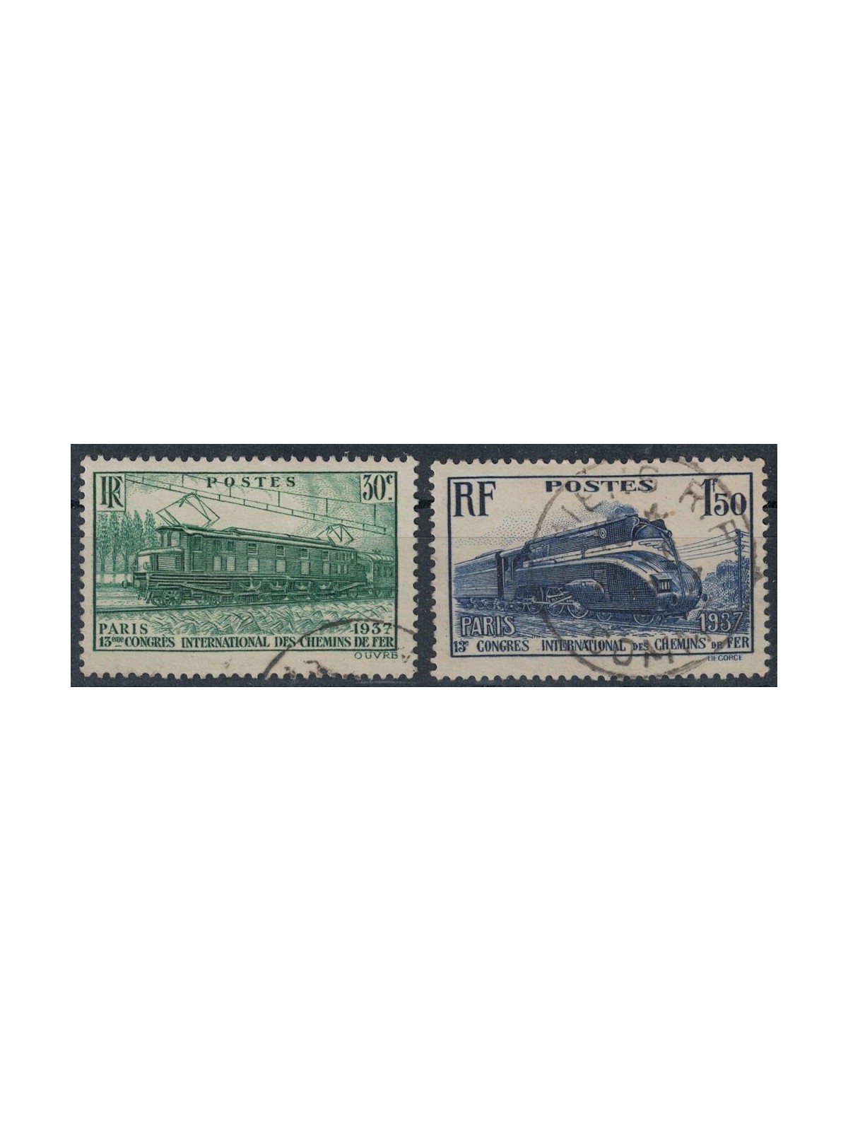 FRANCIA 1937 Congresso delle Ferrovie 2v us