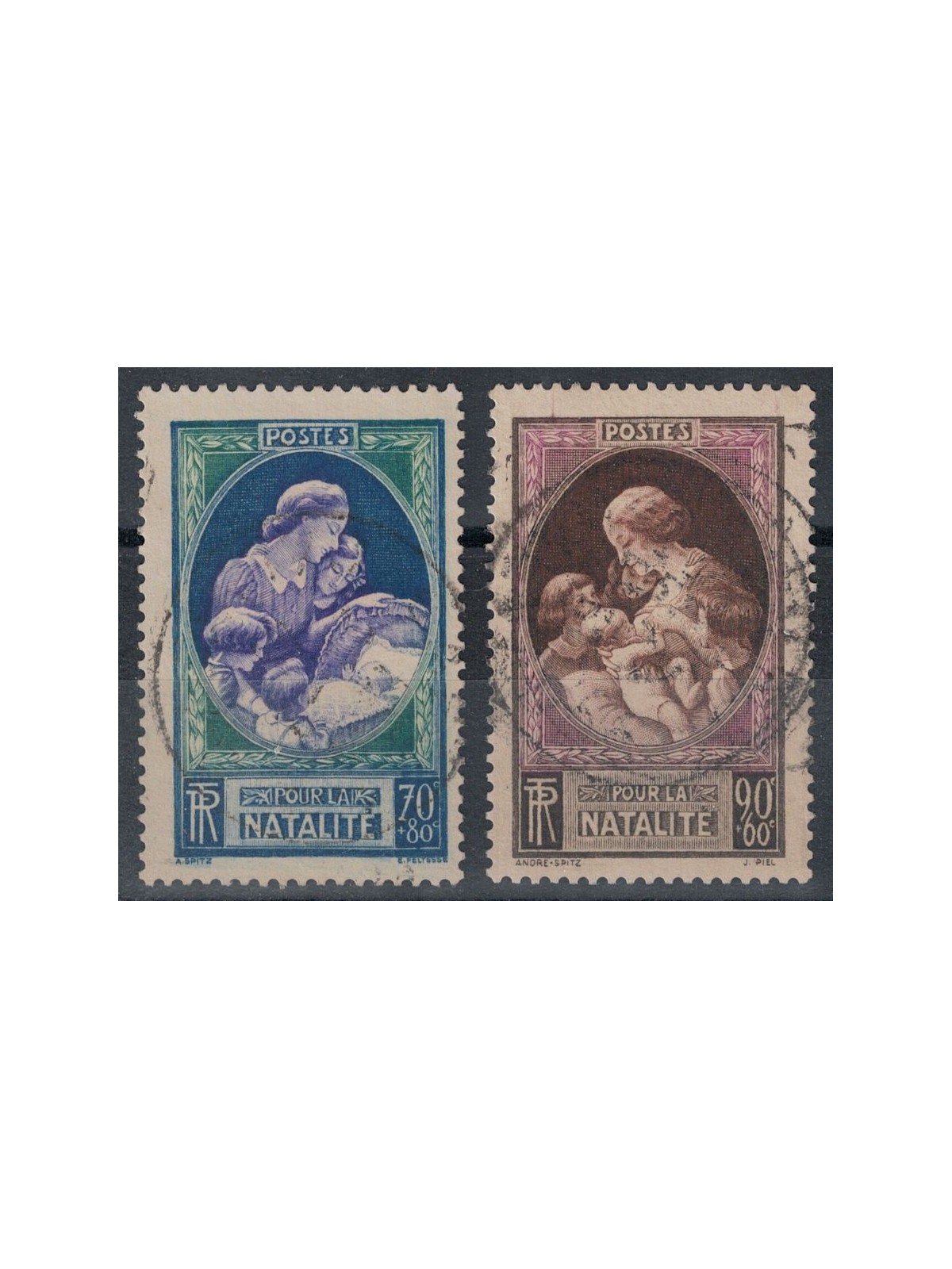 FRANCIA 1939 Pro natalità 2v us