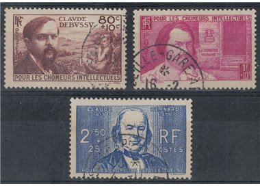 FRANCE 1940 Pro unemployed intellectuals 3v us