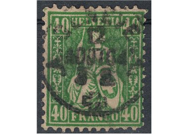 SVIZZERA 1862 Helvetia seduta 40 centesimi verde us