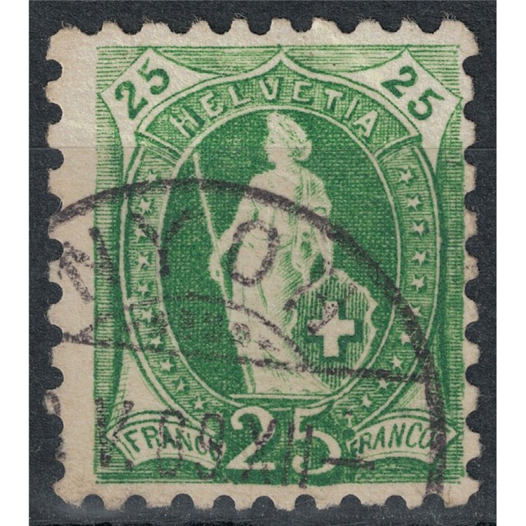 SWITZERLAND 1888 Helvetia standing 25c green us
