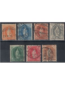 SWITZERLAND 1905-06 Helvetia standing 7v us
