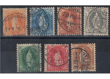 SWITZERLAND 1905-06 Helvetia standing 7v us
