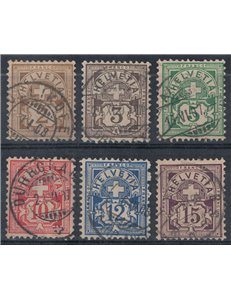 SVIZZERA 1905 Cifra sormontata da una croce 6v us