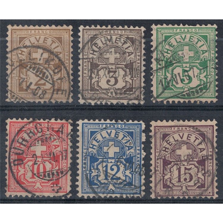 SWITZERLAND 1905 Cipher surmounted by a cross 6v us