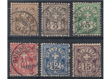 SWITZERLAND 1905 Cipher surmounted by a cross 6v us