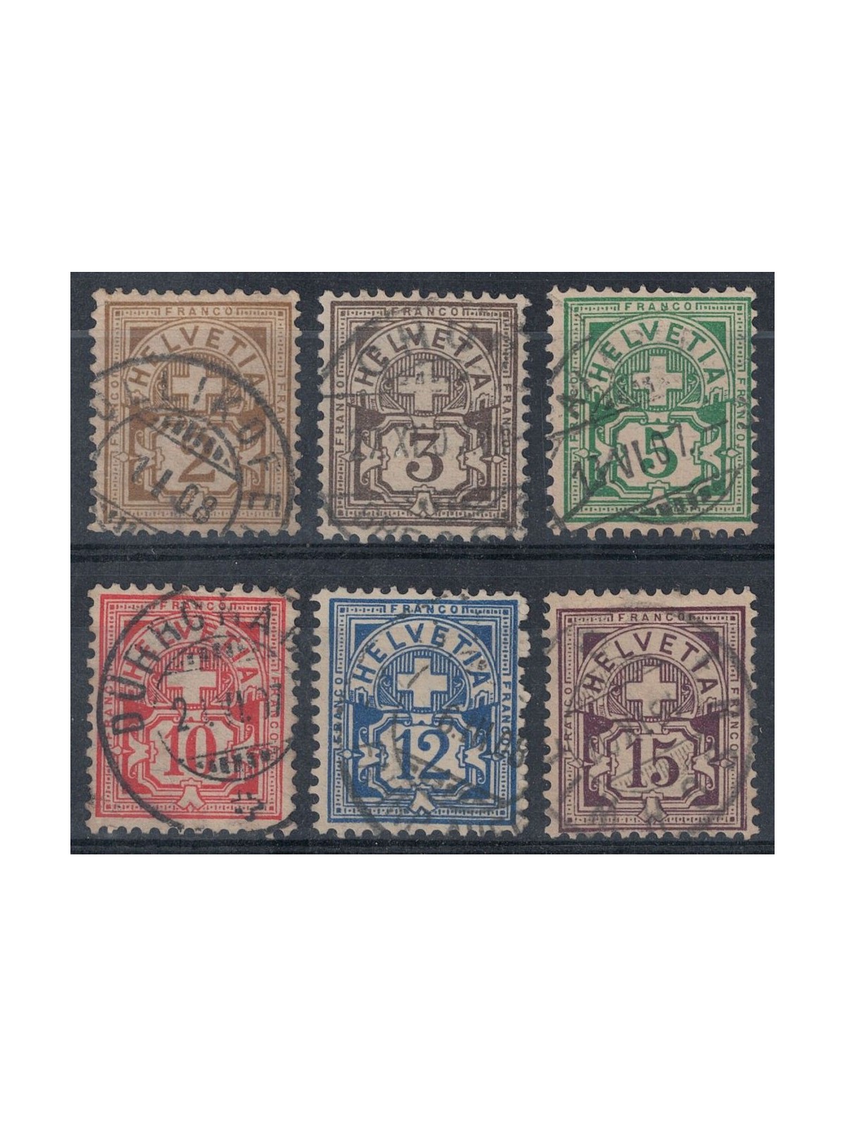 SWITZERLAND 1905 Cipher surmounted by a cross 6v us