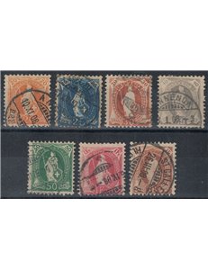 SWITZERLAND 1907 Helvetia standing 7v us