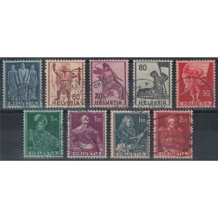 SWITZERLAND 1941 Historical subjects 9v us