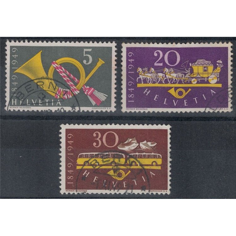 SVIZZERA 1949 Poste federali svizzere 3v us