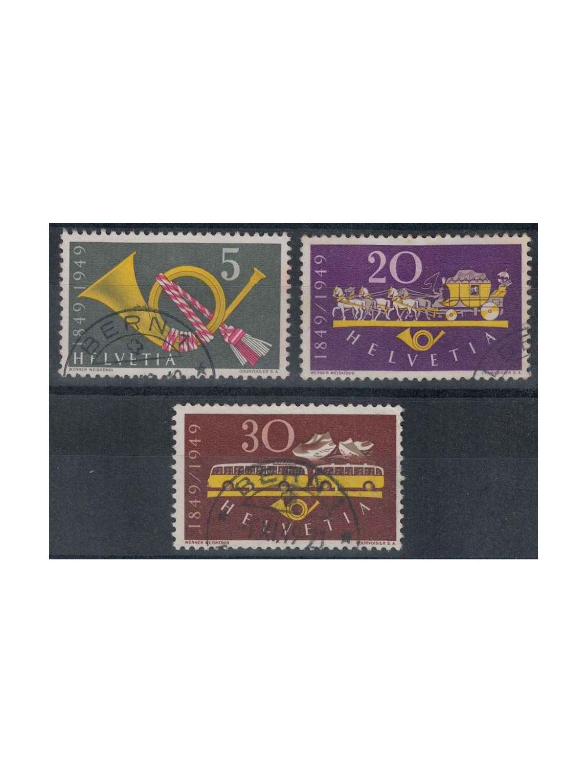 SWITZERLAND 1949 Swiss Federal Post 3v us