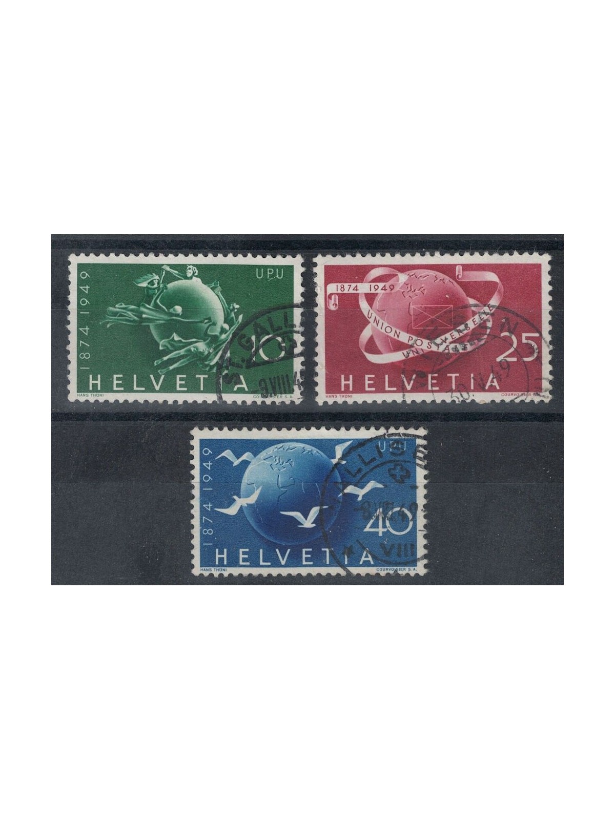 SWITZERLAND 1949 Universal Postal Union 3v us