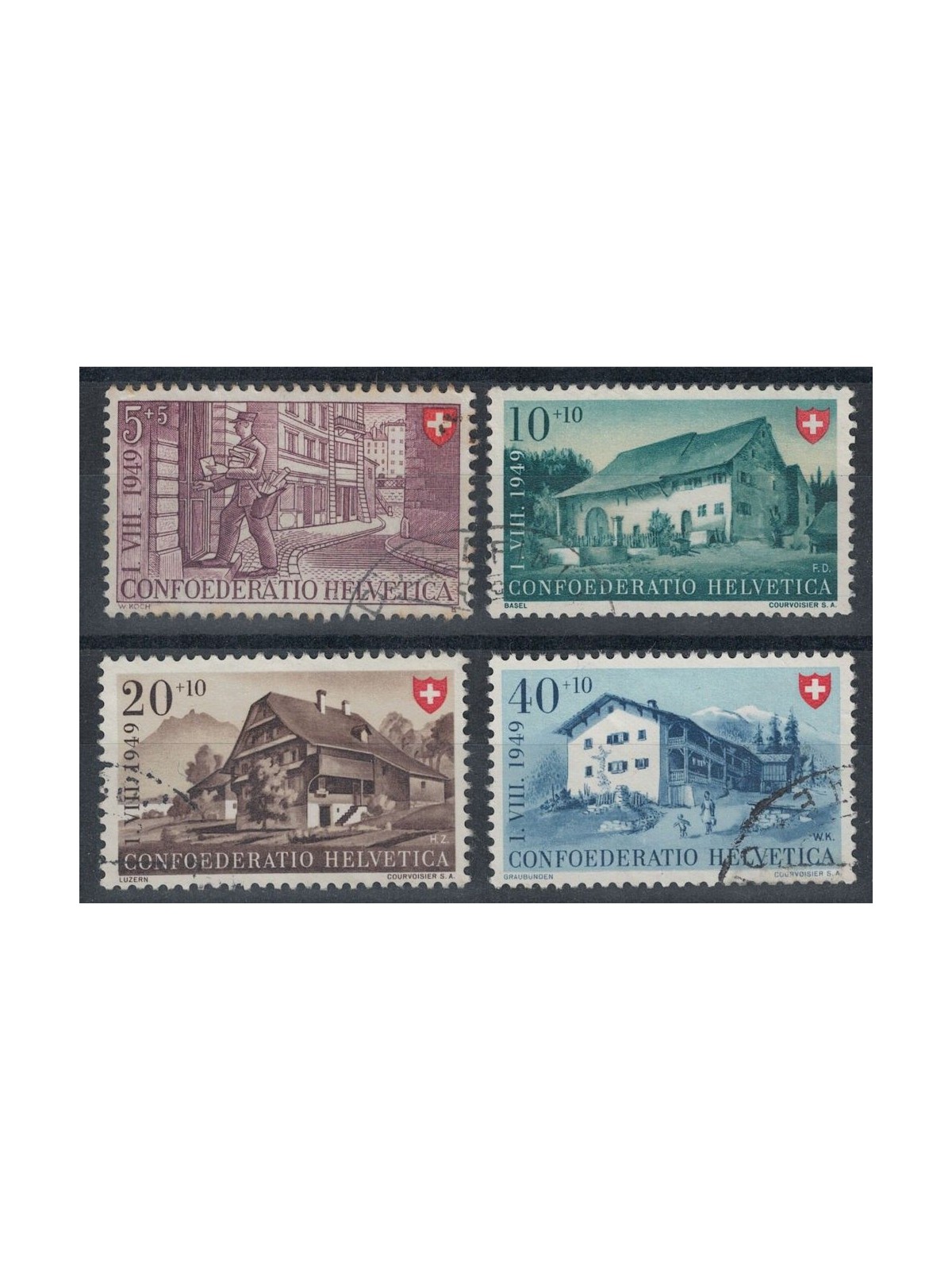 SWITZERLAND 1949 Pro Patria 4v us