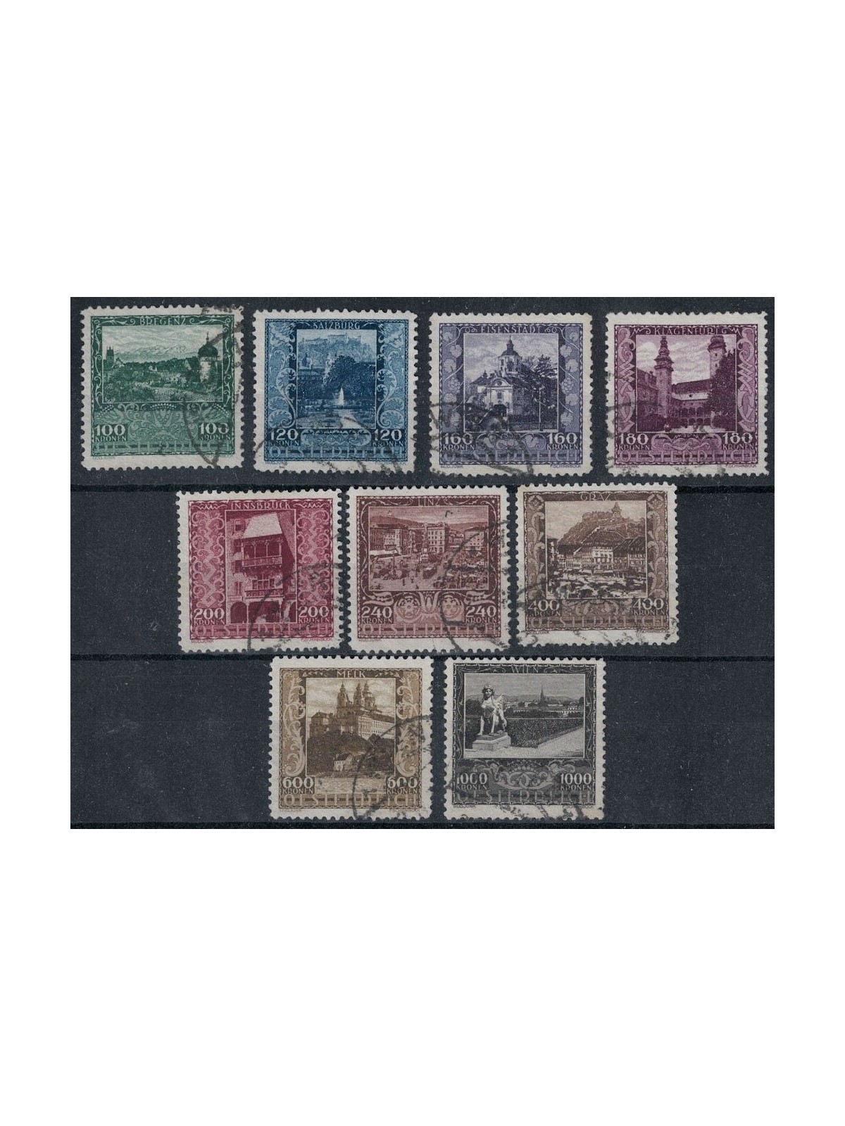 AUSTRIA 1923 Vedute 9v us