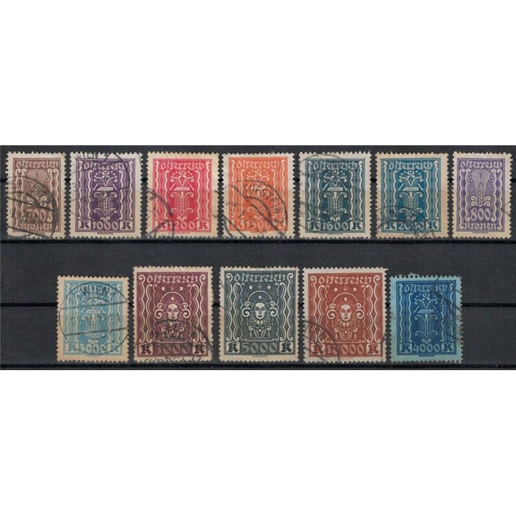 AUSTRIA 1923-24 Simboli e leggenda 12v us