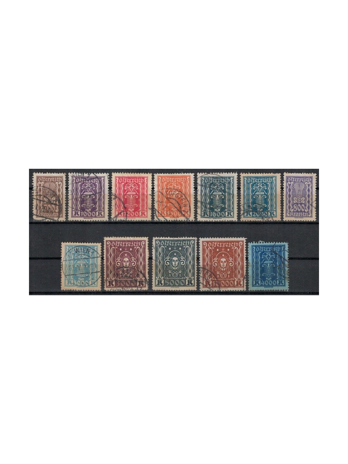 AUSTRIA 1923-24 Simboli e leggenda 12v us