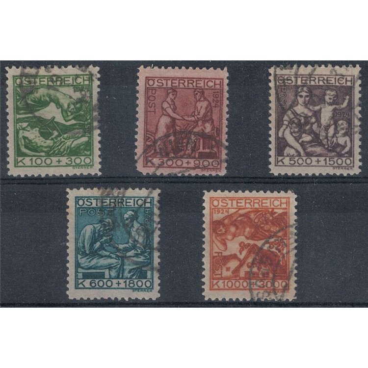 AUSTRIA 1924 For poor artists 5v used