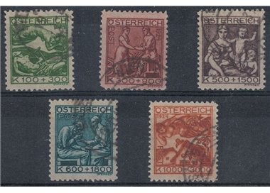 AUSTRIA 1924 Pro artisti poveri 5v us