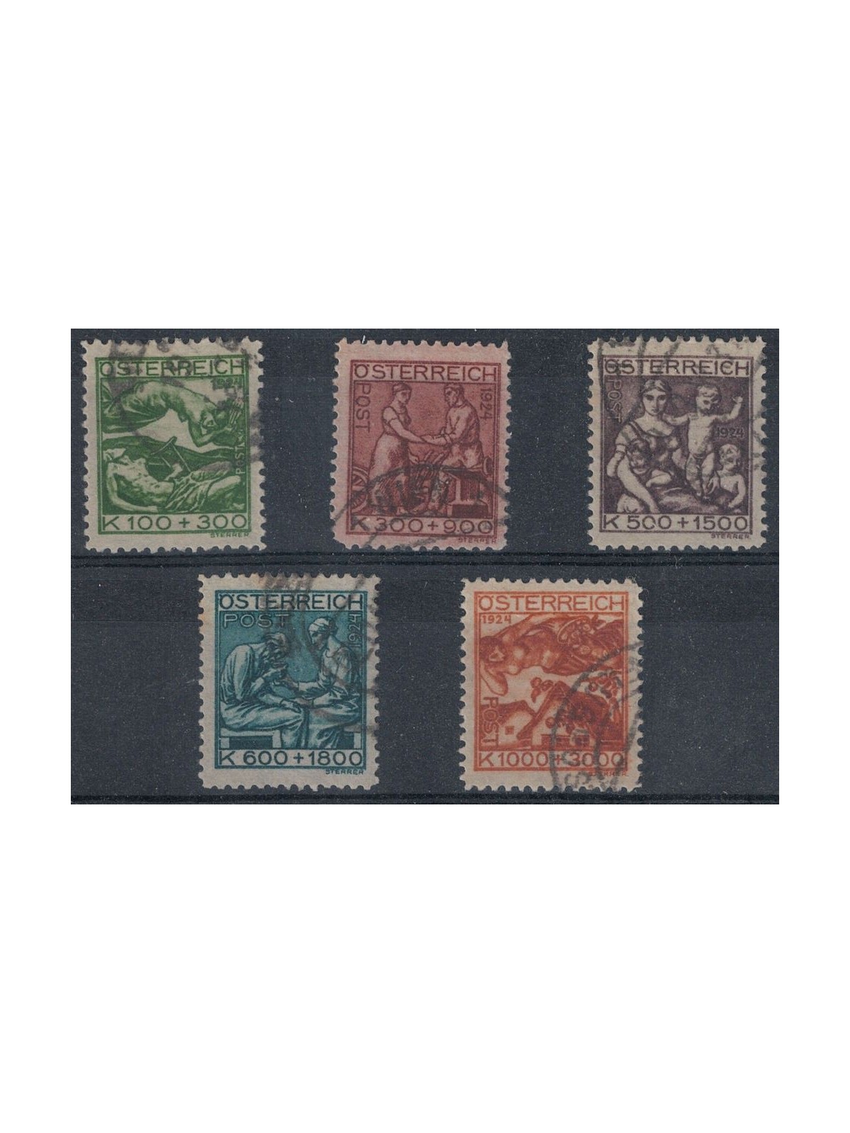 AUSTRIA 1924 Pro artisti poveri 5v us